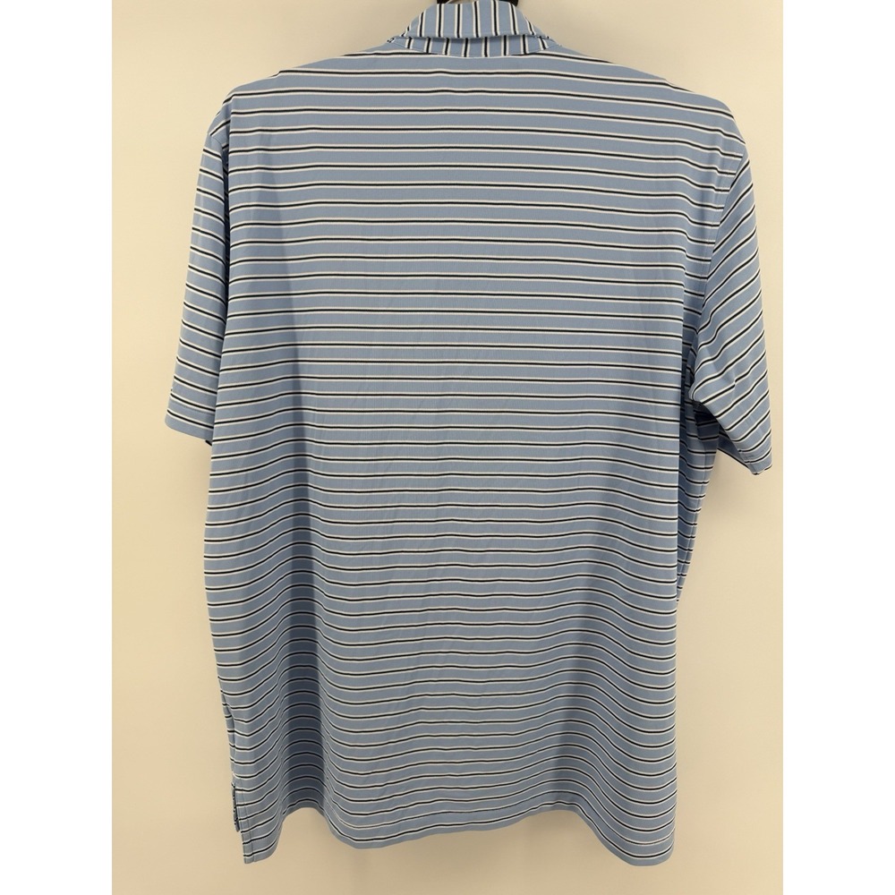 Peter Millar Summer Comfort Short Sleeve Polo‎ Shirt Men's XL Blue Striped - Picture 2 of 7